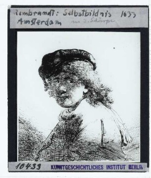 Rembrandt, Selbstbildnis mit dem Schal (Radierung B017)