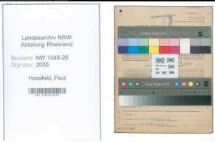 Entnazifizierung Paul Hossfeld , geb. 23.07.1873 (Beamter)