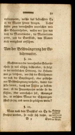 Von der Beschwängerung der Gebährmutter.