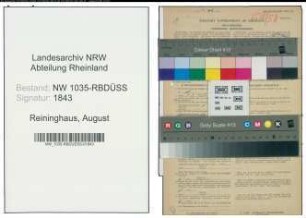 Entnazifizierung August Reininghaus , geb. 16.08.1903 (Bergmann)