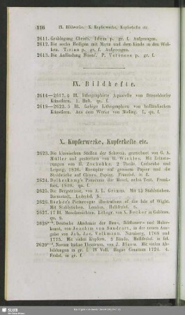 X. Kupferwerke, Kupferhefte etc.