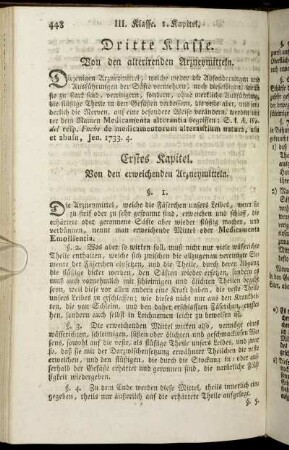 Dritte Klasse. Von den alterirenden Arzneymitteln.