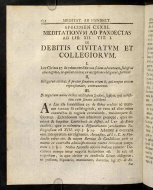 638-650, Sp. 131. De Debitis civitatum & collegiorum