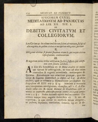 638-650, Sp. 131. De Debitis civitatum & collegiorum
