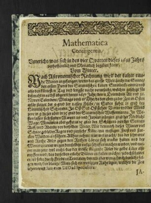 Mathematica Contingentia.