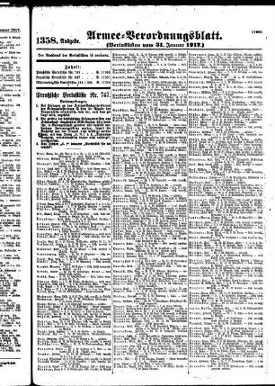 1358.Ausgabe. Mittwoch, 31. Januar 1917