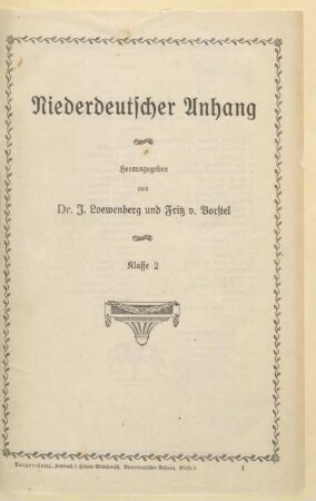 [Teil 8] = Klasse 2, [Schülerband]: Niederdeutscher Anhang
