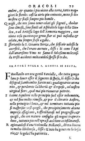 Oracoli Della S. Agnesa Di Besta.