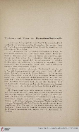 Werdegang und Wesen der Illustrations- Photographie