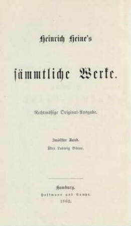 12. Band: Heinrich Heine über Ludwig Börne