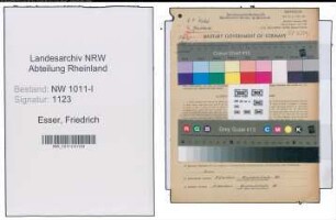 Entnazifizierung Friedrich Esser , geb. 02.08.1903 (Elektromeister)