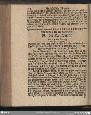 Der dritte Theil des Catechismi. Von der Danckbarkeit