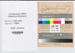 Entnazifizierung Johanna Soell, geb. 27.05.1921 ()