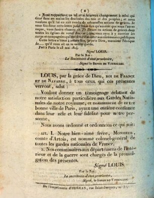 Extrait du Moniteur du 14 Mai 1814