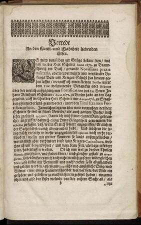 Vorrede An den Kunst- und Wahrheit liebenden Leser.