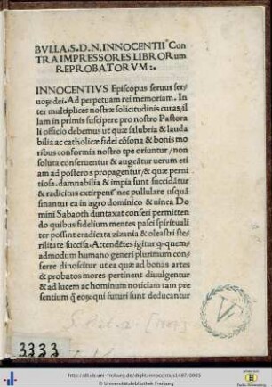 Bulla contra impressores librorum reprobatorum