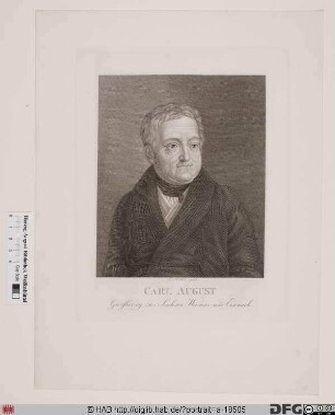 Bildnis Carl August, Herzog (1815 Großherzog) zu Sachsen-Weimar u. Eisenach (reg. 1758(75)-1828)