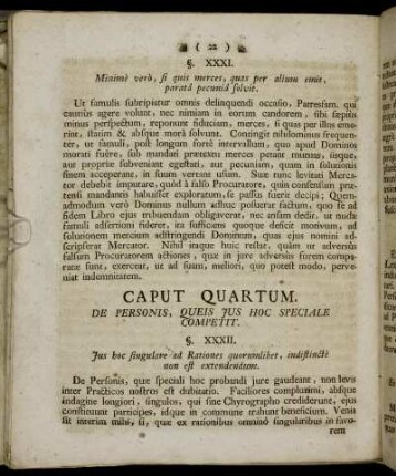 Caput Quartum. De Personis, Queis Jus Hoc Speciale Competit.