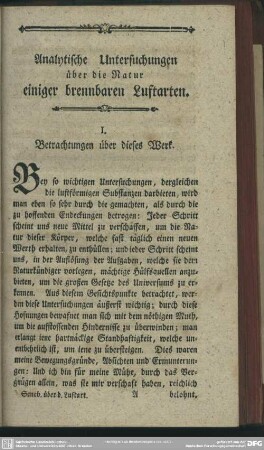 I. Betrachtungen über dieses Werk