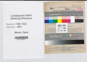 Entnazifizierung Hans Moers , geb. 18.04.1911 (Landesinspektor)