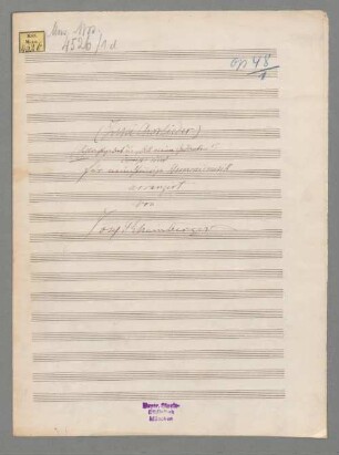 Zwei Chorlieder op. 48,1 und op. 2,1 - BSB Mus.ms. 4526-1d : "Schlachtgebet" und "All meine Gedanken"