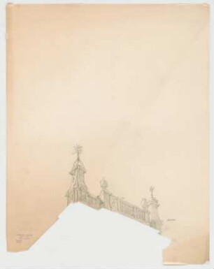 Thiersch, Friedrich von; München; Justizpalast - Dachgesims (Perspektive)