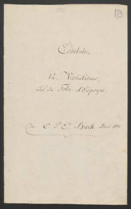 Folies d'Espagne; cemb; d-Moll; H 263; Wq 118.9; Wq 270