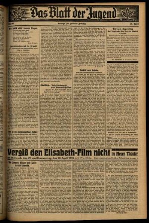 Zweite Ausgabe vom Mittwoch, den 29. April 1931.