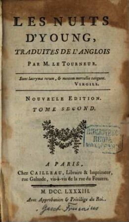 Les nuits. 2. (1793). - 404 S.