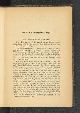 Kaffeeschädlinge im Togogebiet.