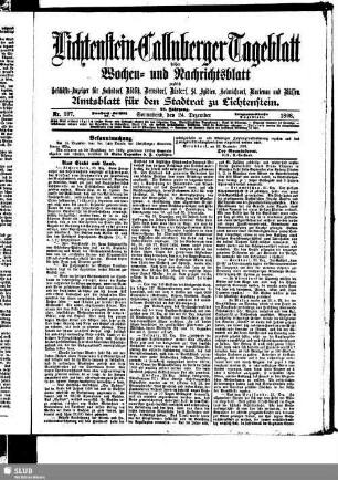 Lichtenstein-Callnberger Tageblatt : Anzeiger für Lichtenstein-Callnberg, Hohndorf, Rödlitz, Bernsdorf, Rüsdorf, St. Egidien, Heinrichsort, Marienau, den Mülsengrund, Kuhschnappel und Tirschheim
