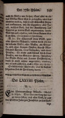 Der LXXVIII. Psalm.