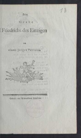 Beim Grabe Friedrichs des Einzigen