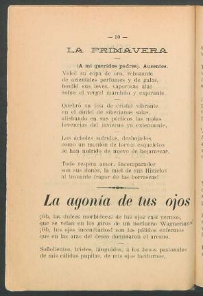 La primavera : (A mis queridos padres). Ausentes.