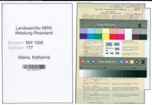 Entnazifizierung Katharina Altena , geb. 31.10.1897 (Ordensschwester)