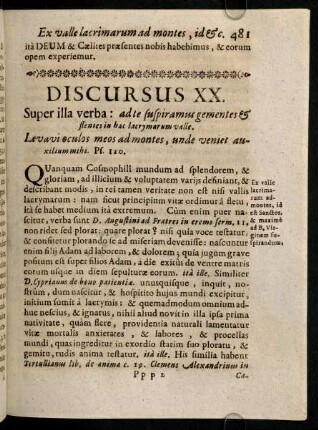 481-491, Discursus XX