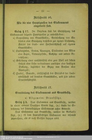 Abschnitt 17. Ermittelung des Einkommens aus Grundbesitz