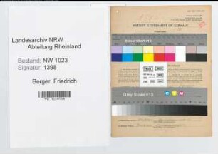 Entnazifizierung Friedrich Berger , geb. 07.02.1902 (Ingenieur)