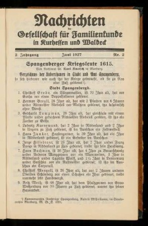 2. Jahrgang, Nr. 2, Juni 1927