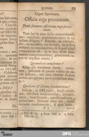 Caput septimum. Officia erga proximum.