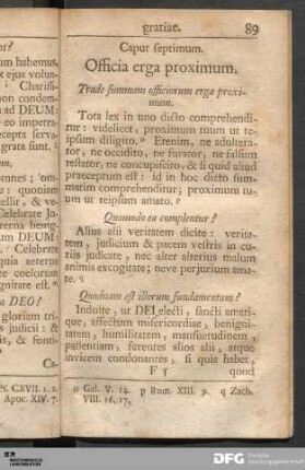 Caput septimum. Officia erga proximum.