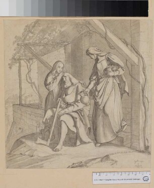 Szene des Alten Testaments (Tobias und seine Eltern?)