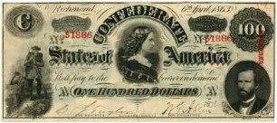 Geldschein, 100 Dollar, 6.4.1863