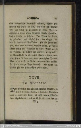 XXVII. La Mettrie
