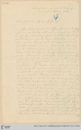 Brief von Johann Friedrich Minssen an Georg Gottfried Gervinus