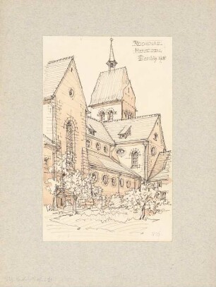 Klosterkirche Mittelzell, Reichenau: Perspektivische Ansicht einer Kirche