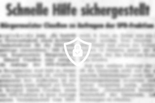 Schnelle Hilfe sichergestellt