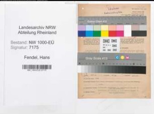 Entnazifizierung Hans Fendel, geb. 06.07.1901 (Lehrer)