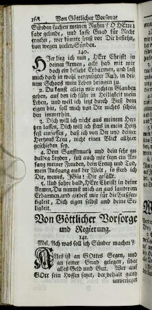 Von Göttlicher Vorsorge und Regierung.