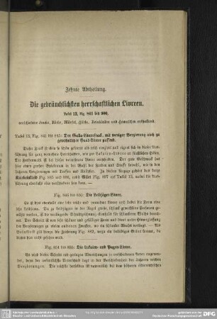 Zehnte Abtheilung. Die gebräuchlichsten herrschaftlichen Livreen